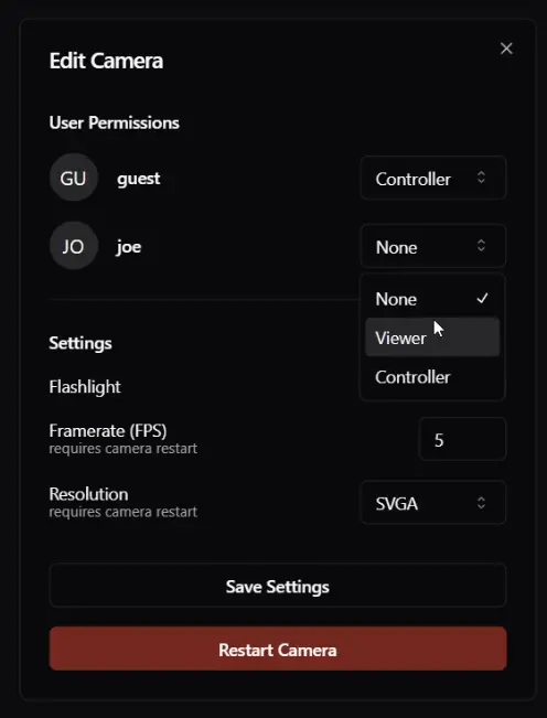 Oko camera settings demo